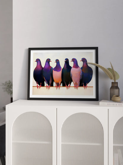 Друк Картина "Голуби сидять на дроті"