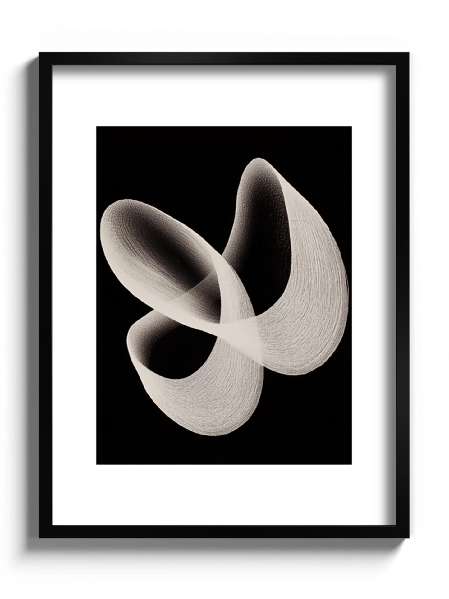 Картина "Біла форма на чорому" Мінімалізм Абстракція №1