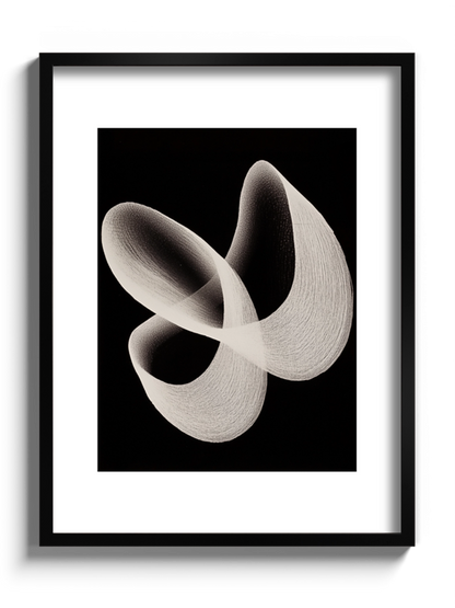 Картина "Біла форма на чорому" Мінімалізм Абстракція №1