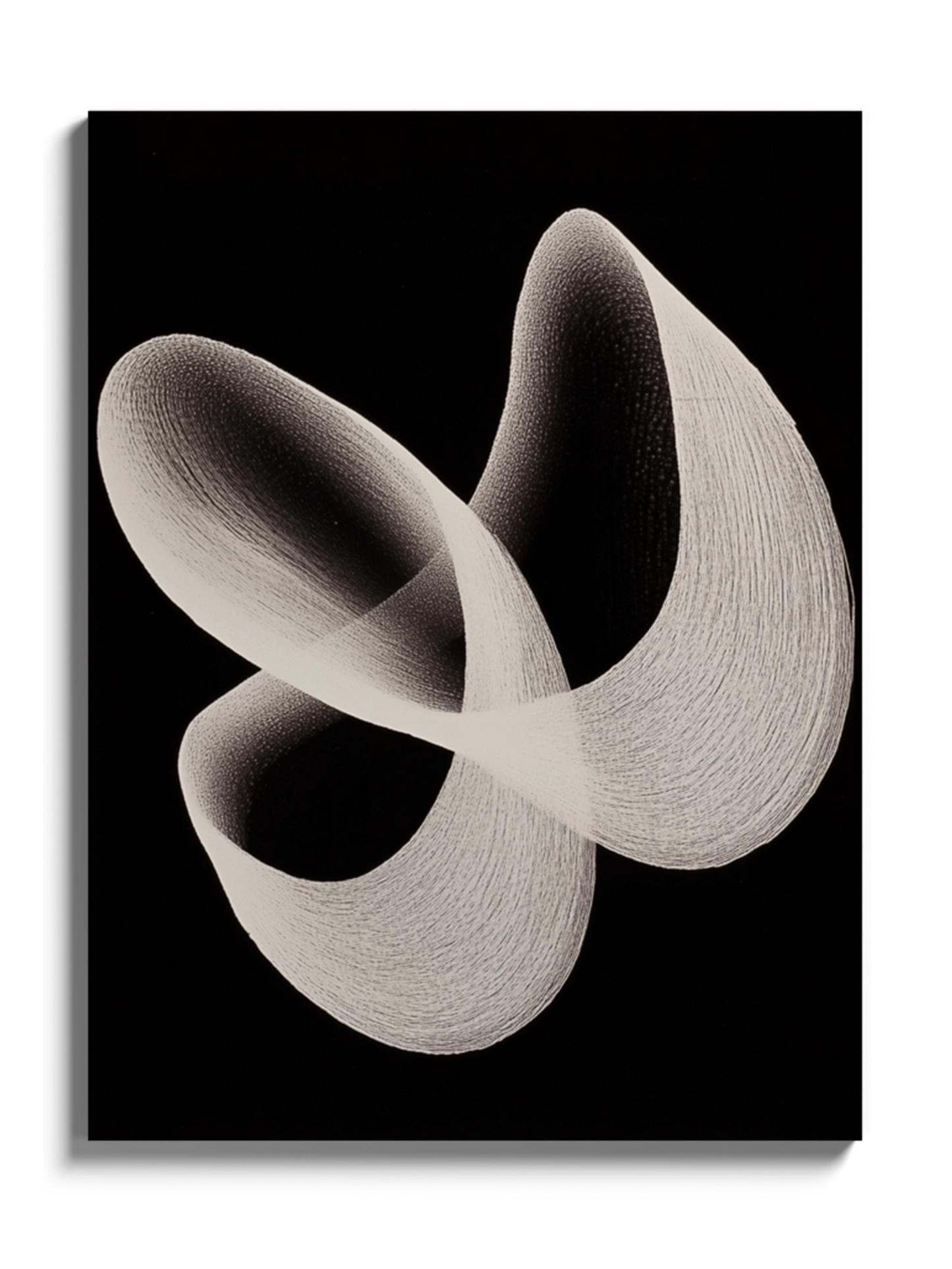 Картина "Біла форма на чорому" Мінімалізм Абстракція №1