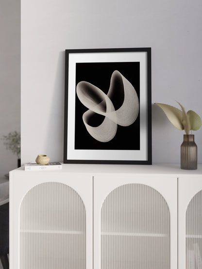 Картина "Біла форма на чорому" Мінімалізм Абстракція №1