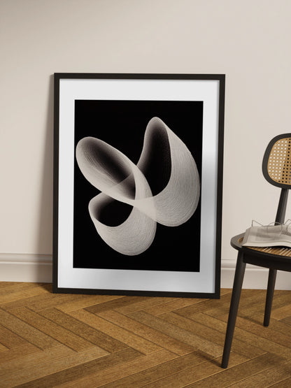 Картина "Біла форма на чорому" Мінімалізм Абстракція №1