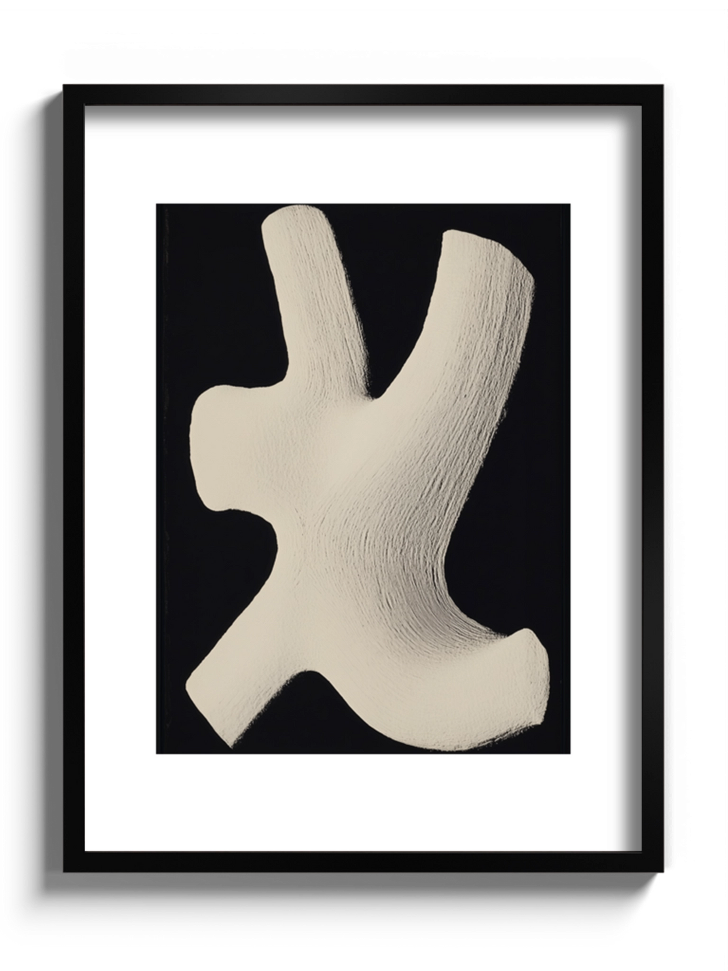 Картина "Біла форма на чорому" Мінімалізм Абстракція №2