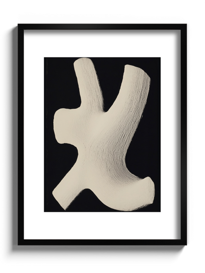 Картина "Біла форма на чорому" Мінімалізм Абстракція №2