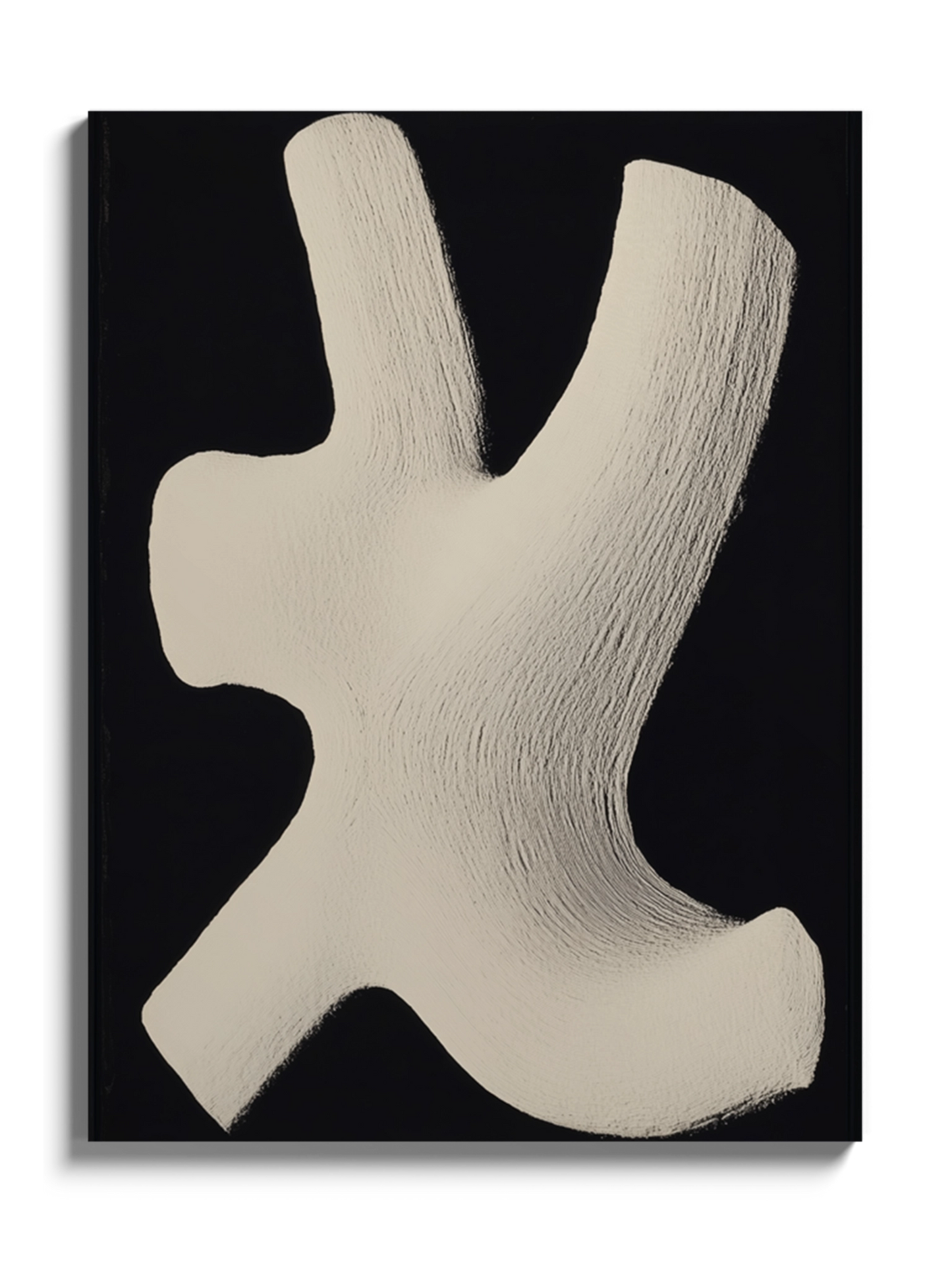 Картина "Біла форма на чорому" Мінімалізм Абстракція №2