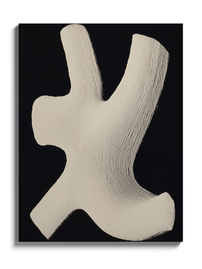 Картина "Біла форма на чорому" Мінімалізм Абстракція №2