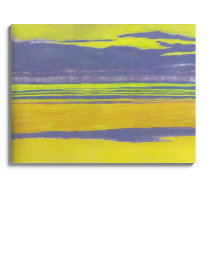 Картина "Жовтий і фіолетовий морський пейзаж"