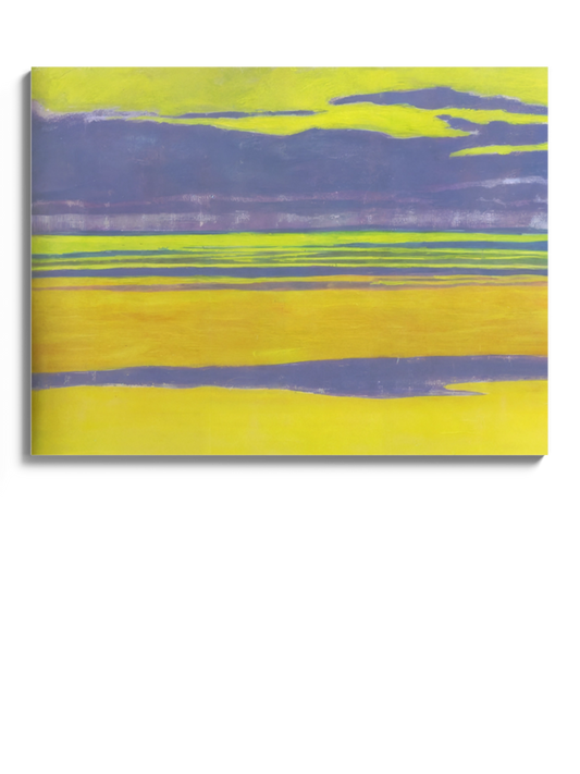 Картина "Жовтий і фіолетовий морський пейзаж"