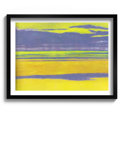 Картина "Жовтий і фіолетовий морський пейзаж"