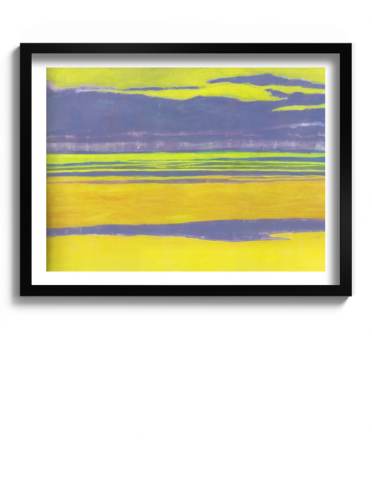 Картина "Жовтий і фіолетовий морський пейзаж"