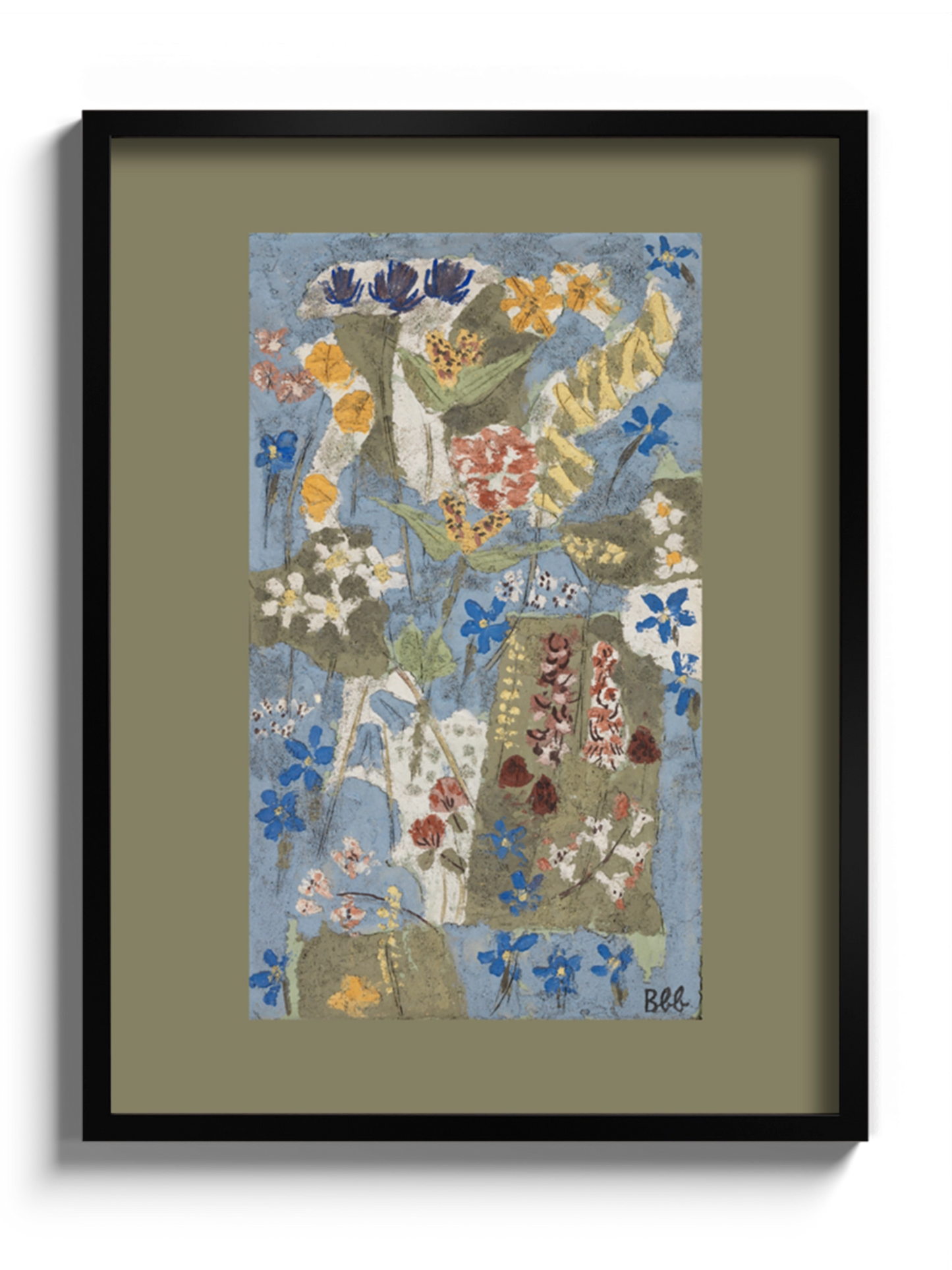 Картина "Blumen" в зеленому паспарту