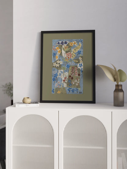 Картина "Blumen" в зеленому паспарту