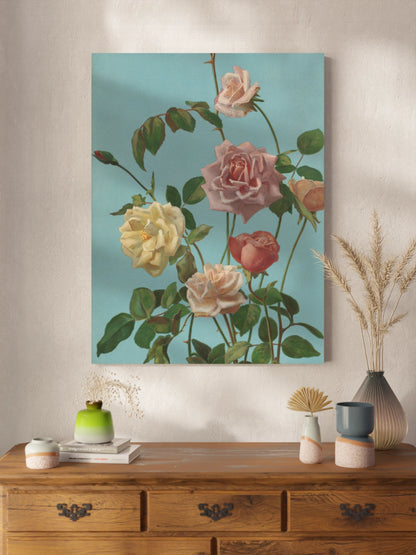 Друкована Картина "Чайні та рожеві троянди"