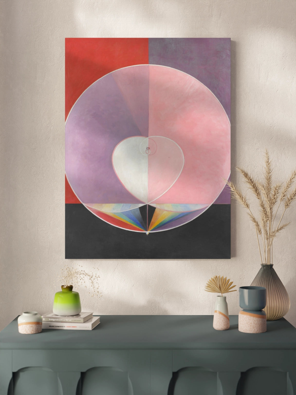 Друкована Картина рожева абстракція "Голубка № 2"