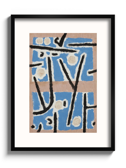 Абстракція блакитна з бежевим