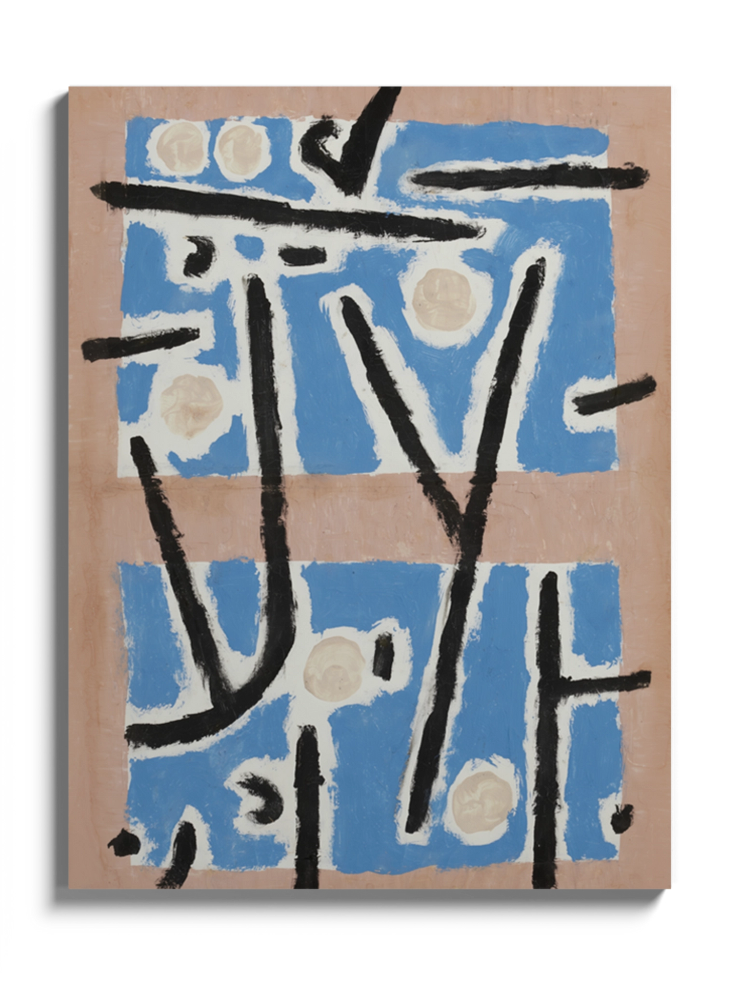 Абстракція блакитна з бежевим