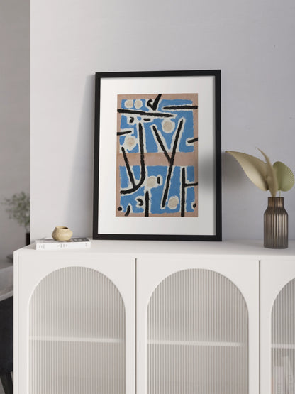 Абстракція блакитна з бежевим