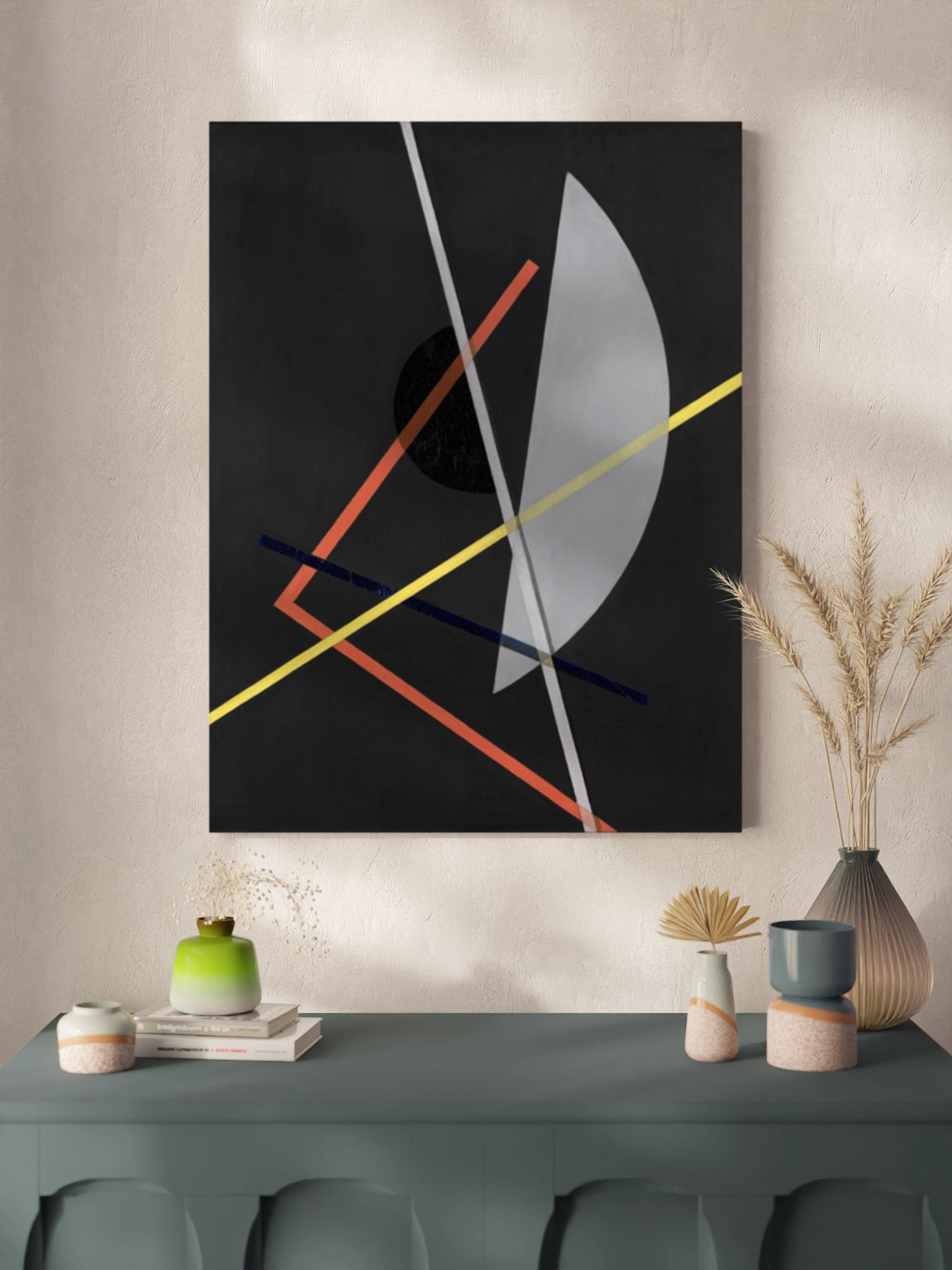 Друкована Картина темна абстракція "Конструкція VII"