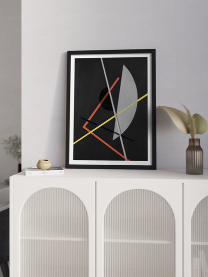 Друкована Картина темна абстракція "Конструкція VII"