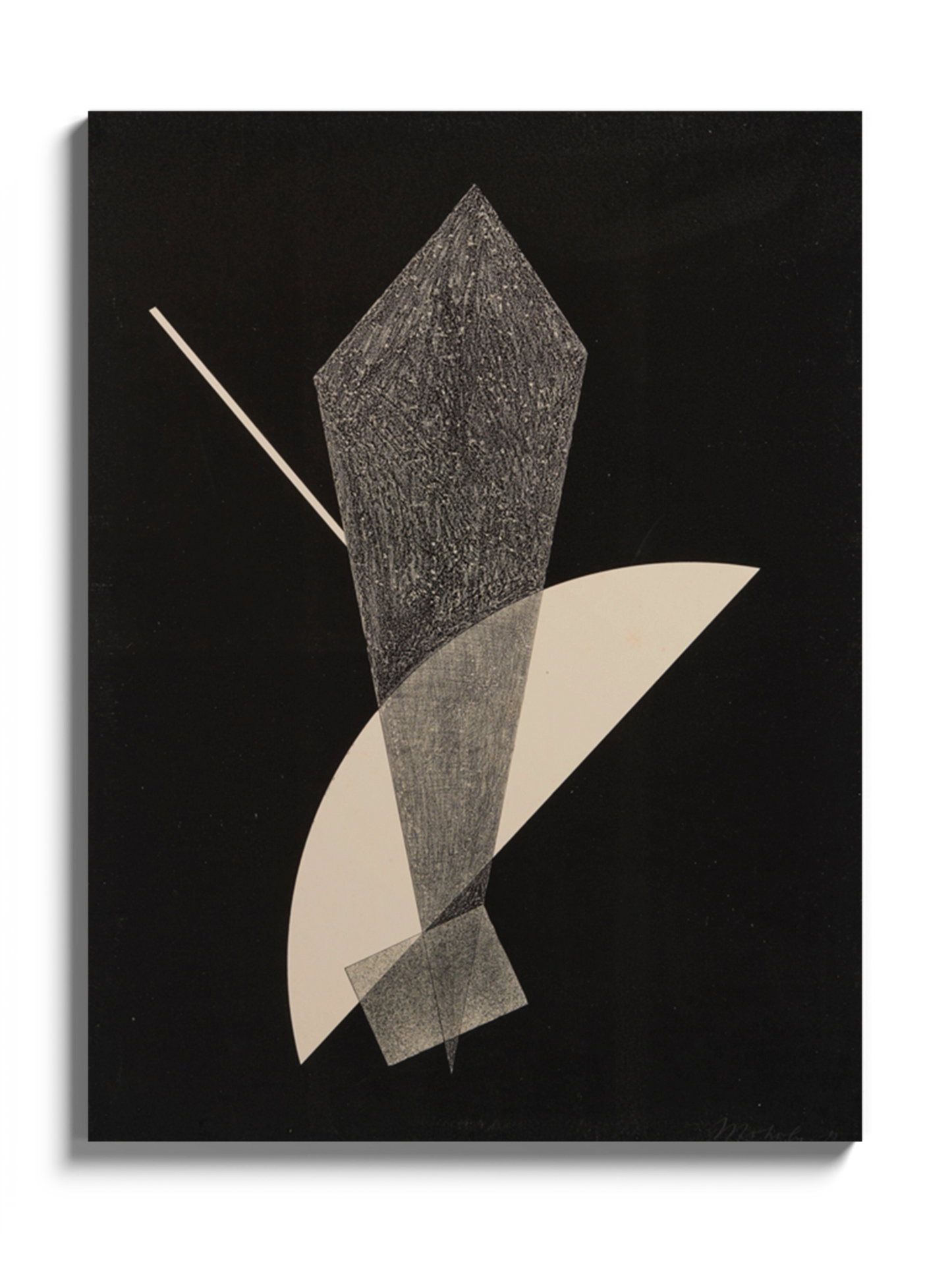 Друкована Картина темна геометрична абстракція "Конструкція V"