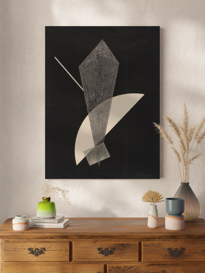 Друкована Картина темна геометрична абстракція "Конструкція V"