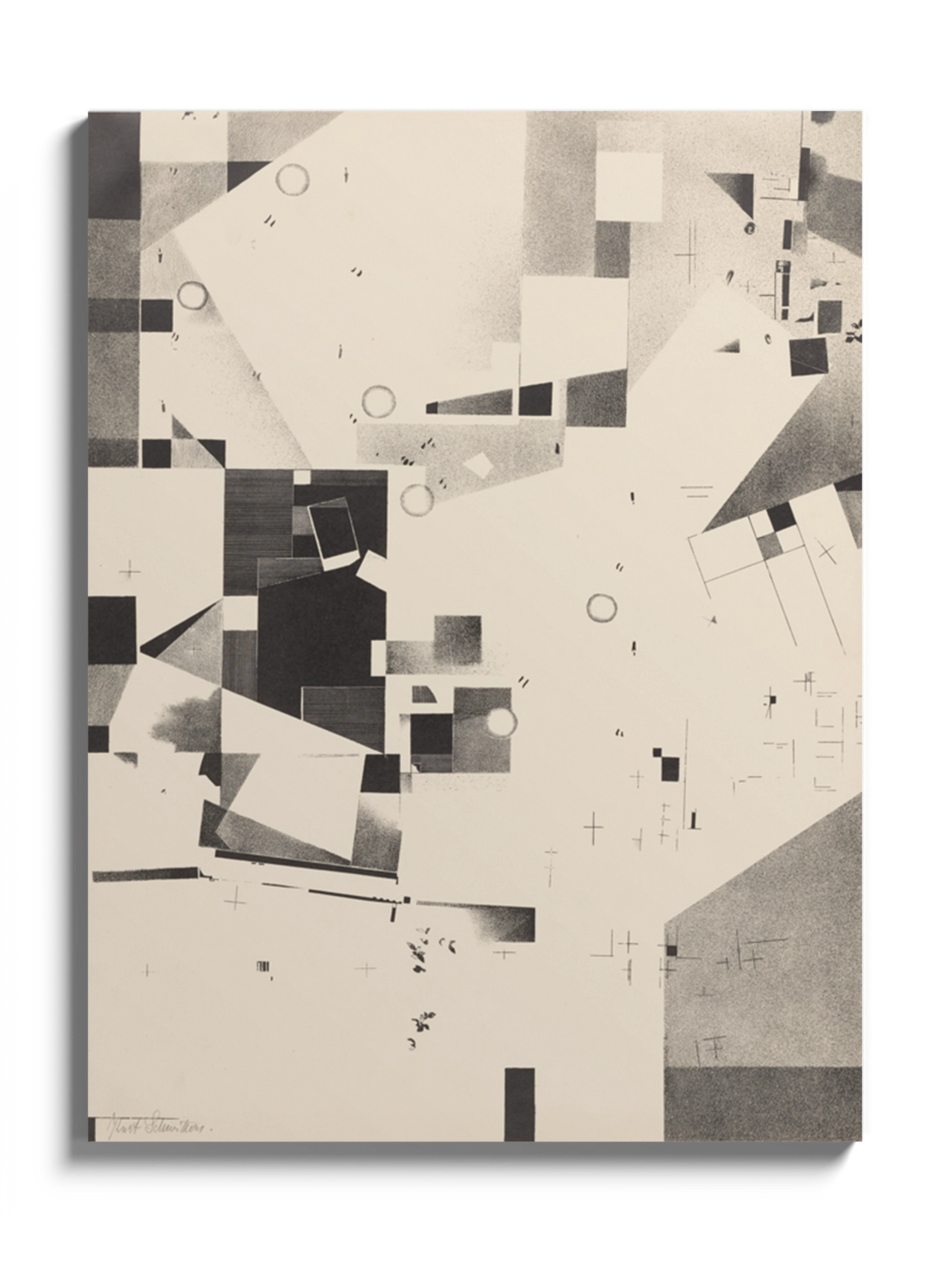 Друкована картина сіра геометрична абстракція