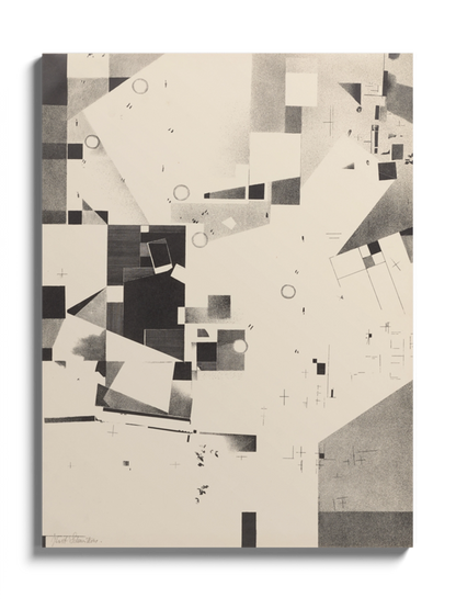 Друкована картина сіра геометрична абстракція