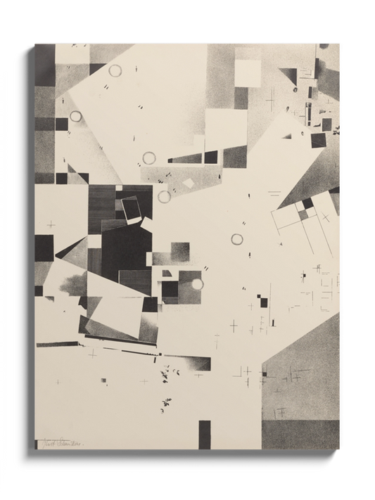 Друкована картина сіра геометрична абстракція