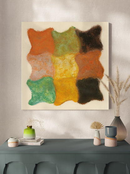 Картина "Абстракція в помаранчевому, жовтому та зеленому"