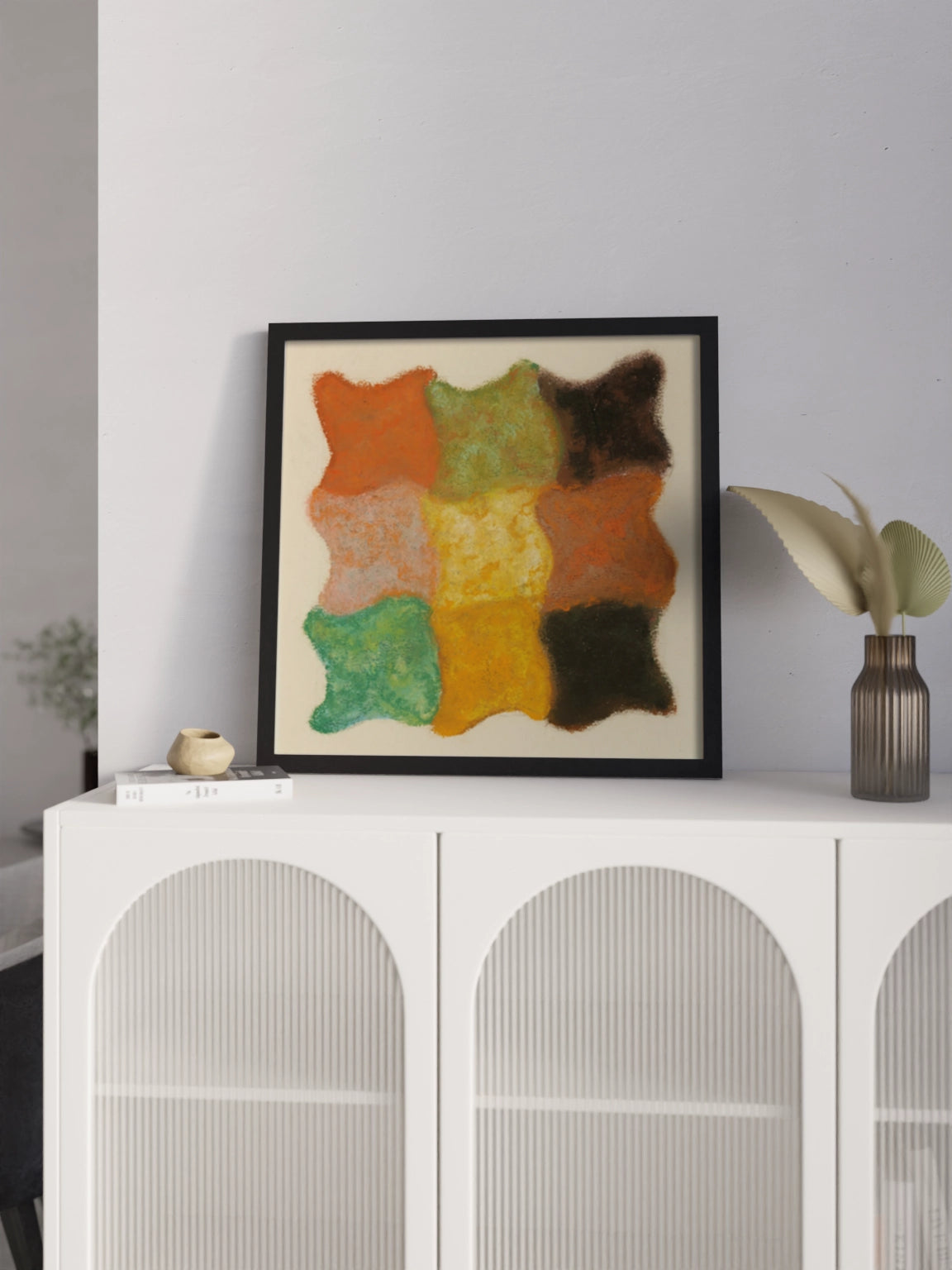 Картина "Абстракція в помаранчевому, жовтому та зеленому"