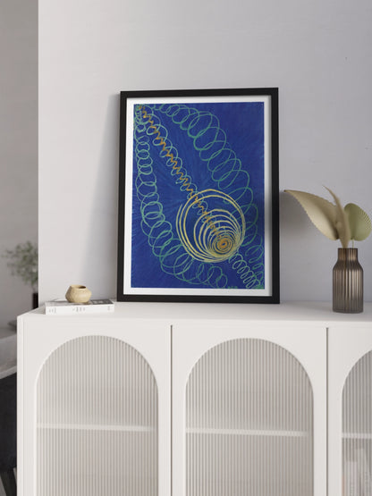 Картина "Primordial Chaos, No. 16" синя абстракція