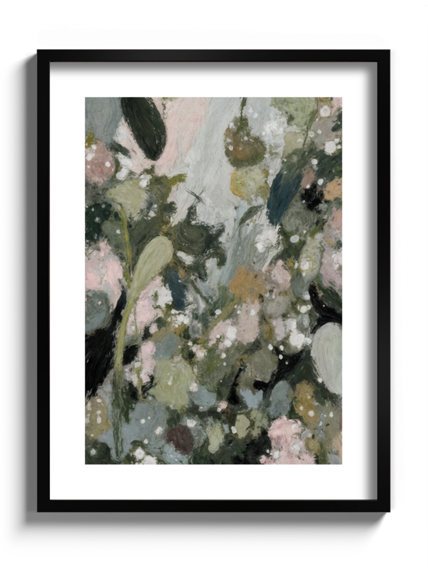 Картина абстрактні рослини в зелених кольорах №1