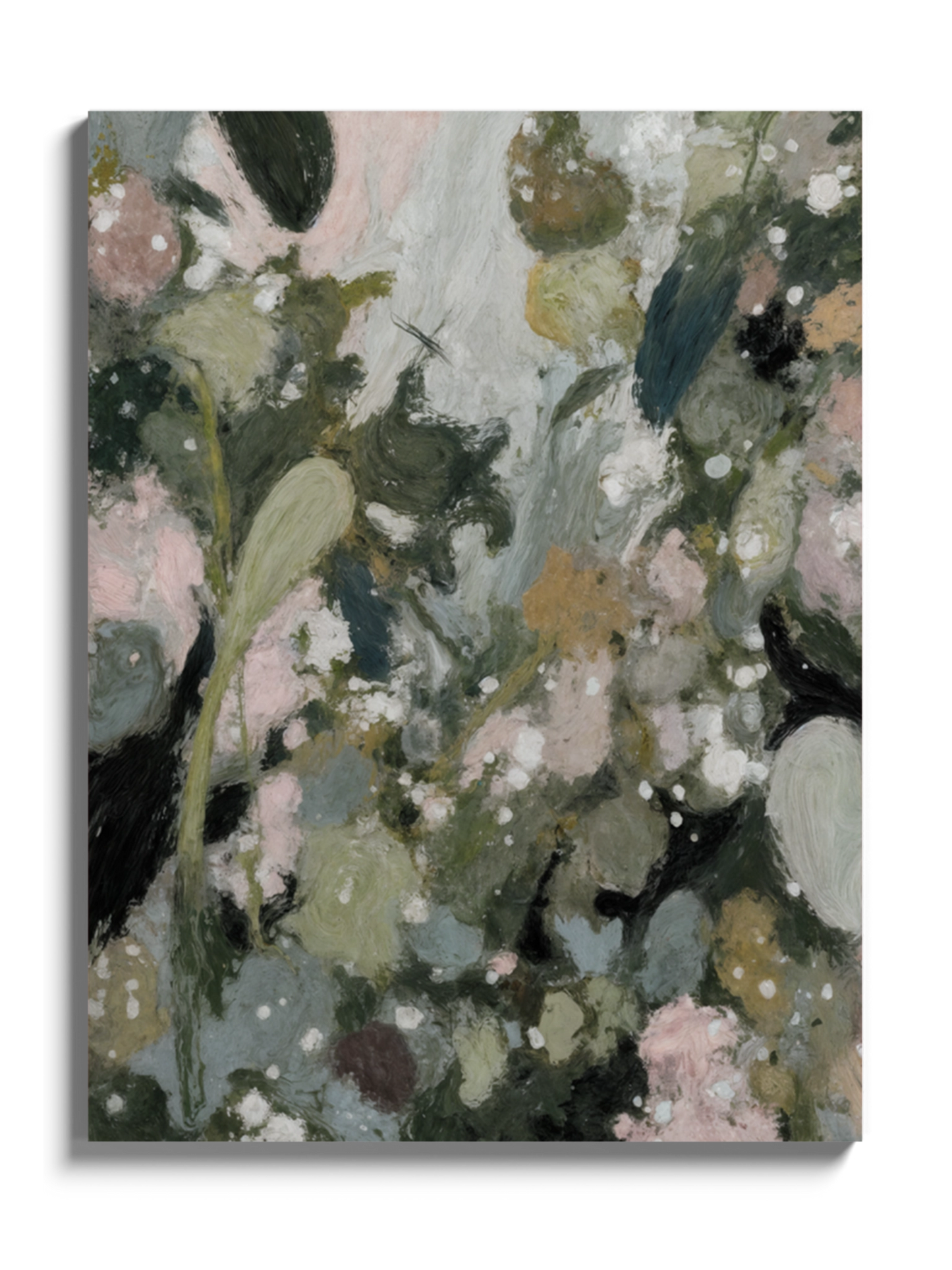 Картина абстрактні рослини в зелених кольорах №1