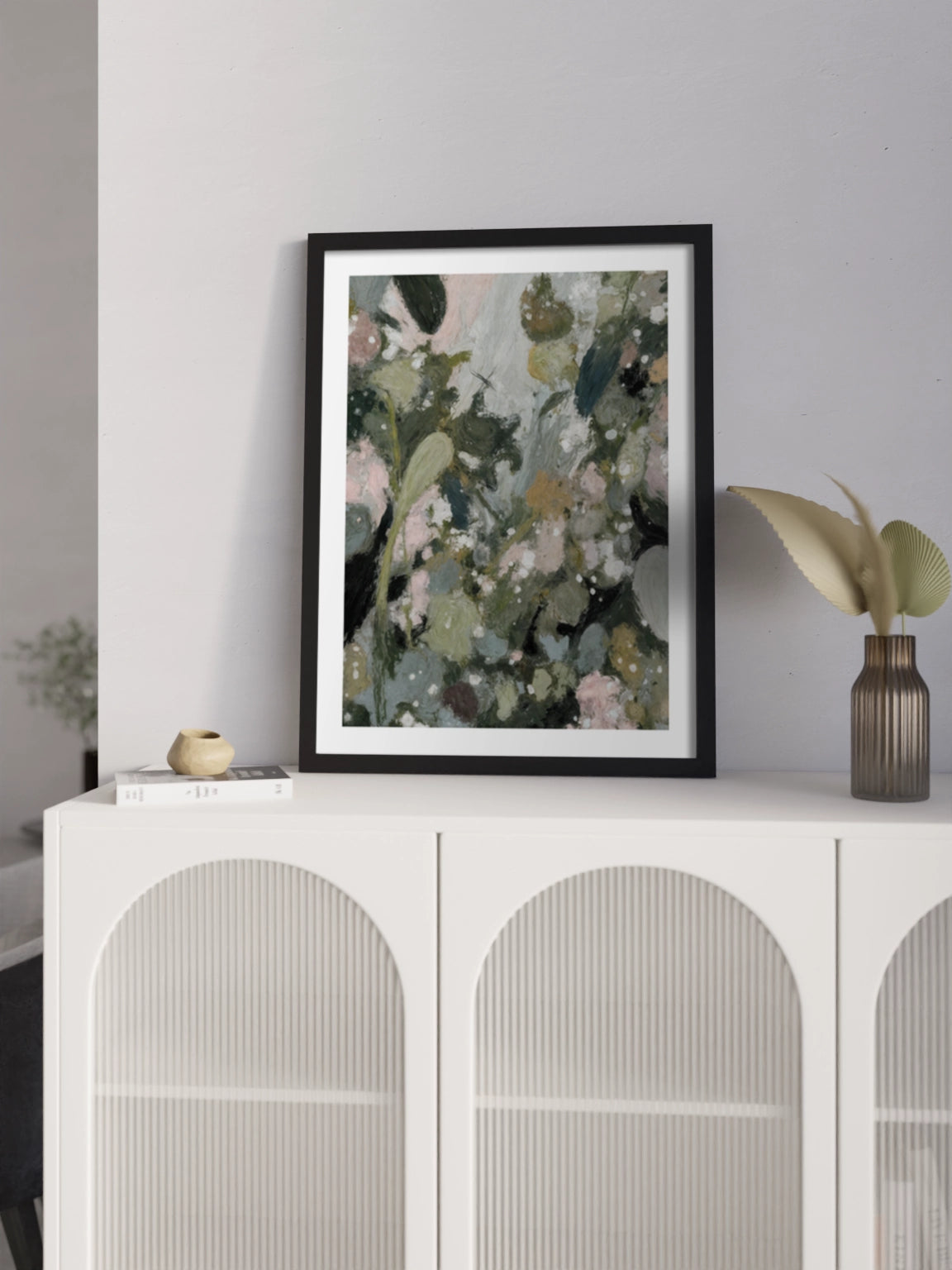 Картина абстрактні рослини в зелених кольорах №1