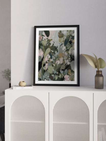 Картина абстрактні рослини в зелених кольорах №1