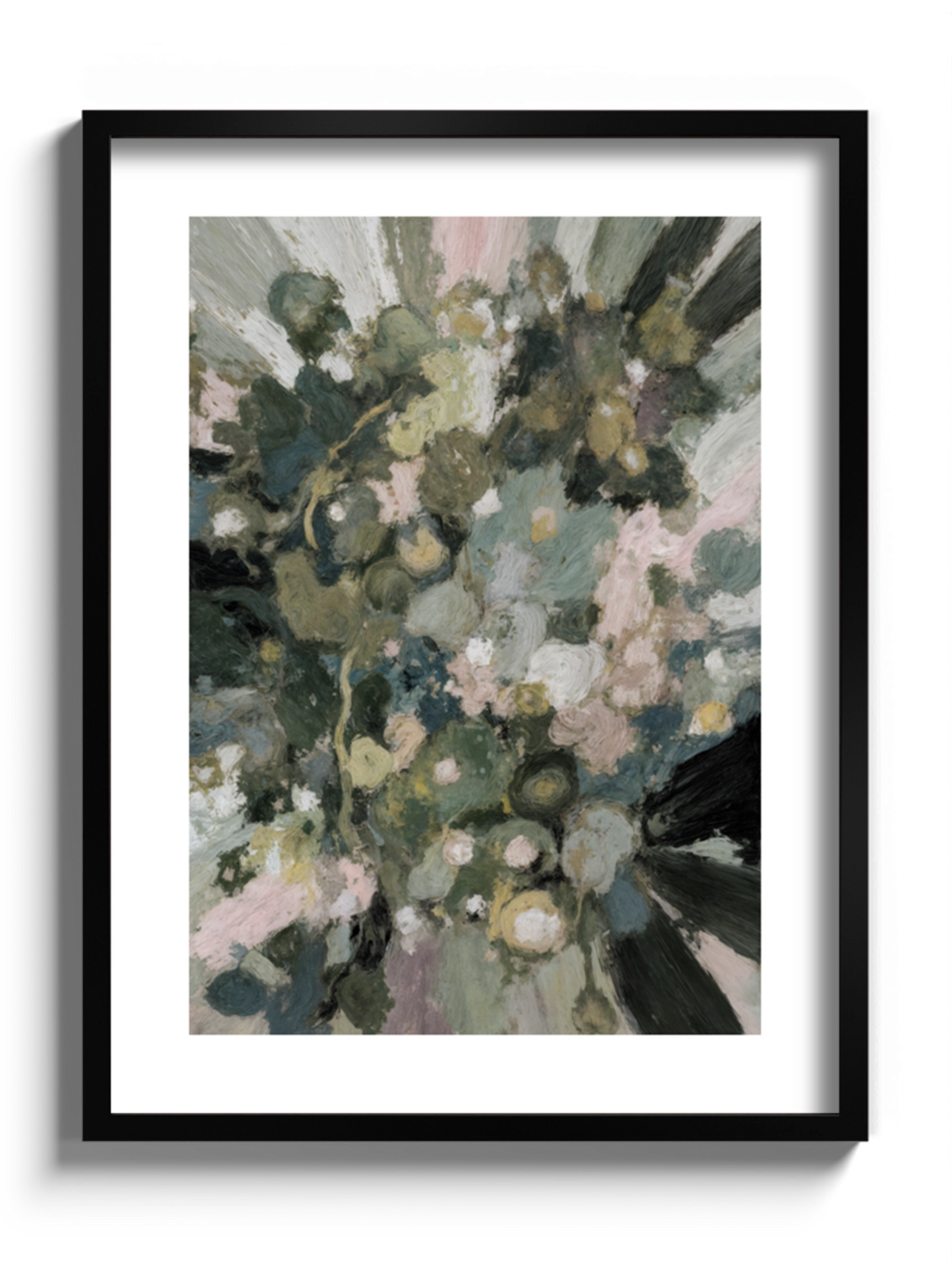 Картина абстрактні рослини в зелених кольорах №2