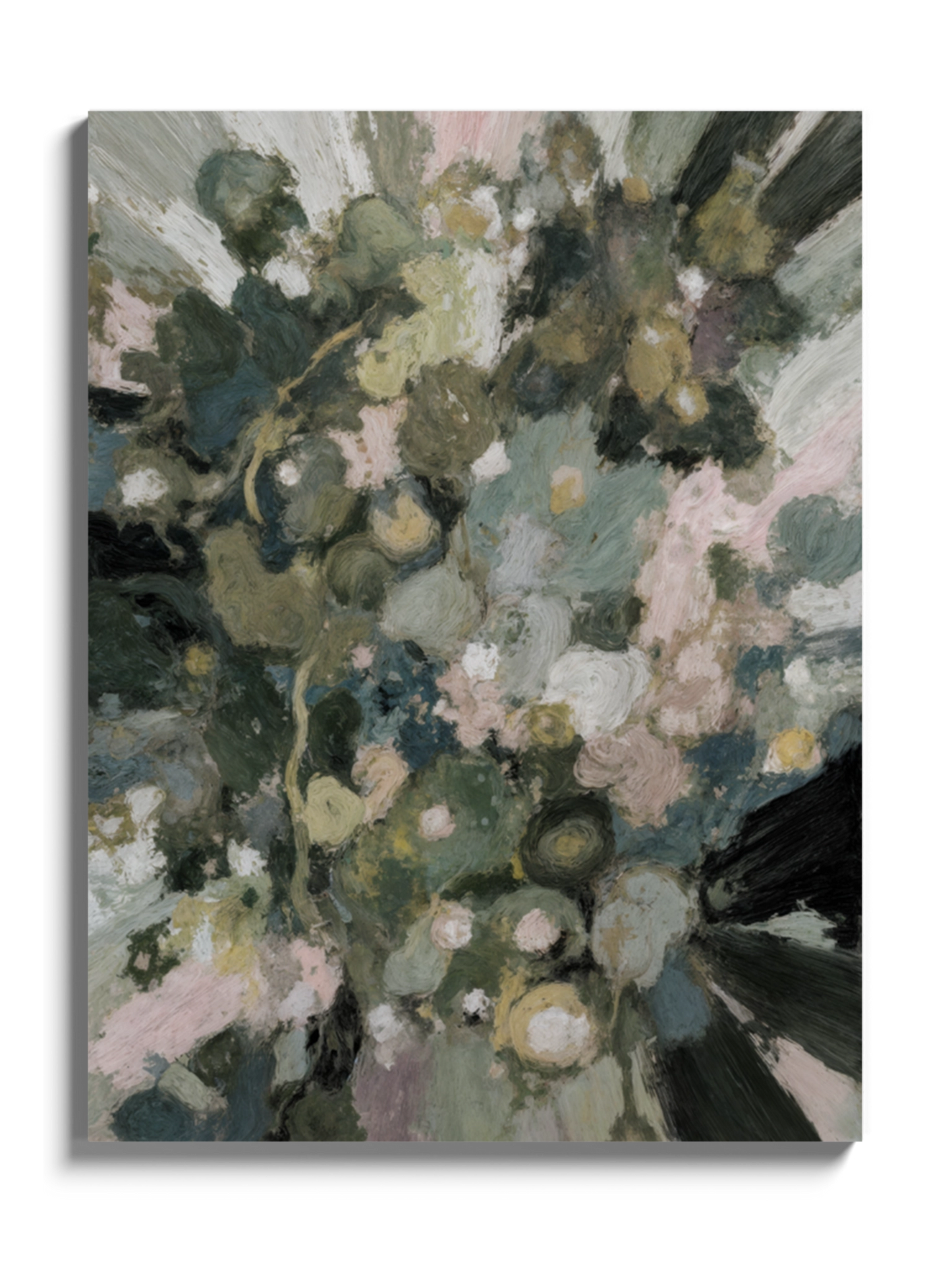 Картина абстрактні рослини в зелених кольорах №2