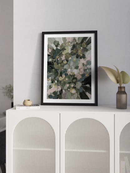 Картина абстрактні рослини в зелених кольорах №2