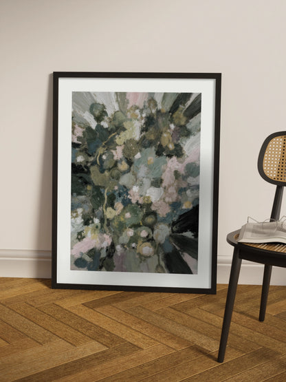 Картина абстрактні рослини в зелених кольорах №2