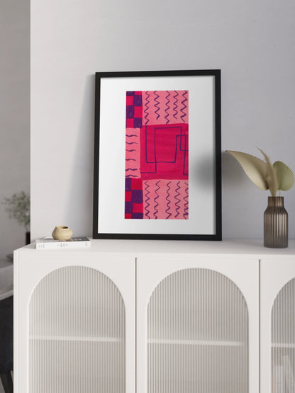 Картина Абстракція Геометрична Рожева