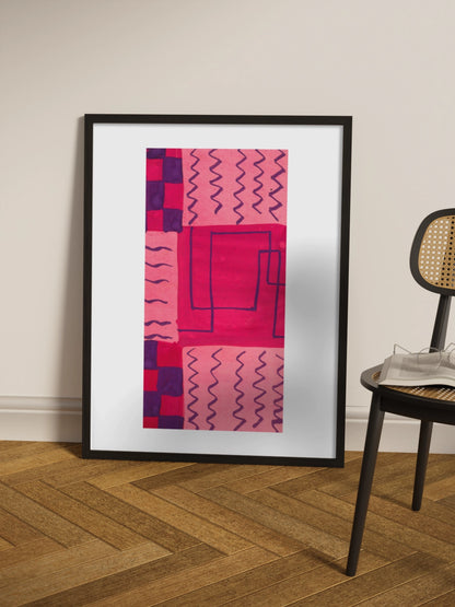 Картина Абстракція Геометрична Рожева