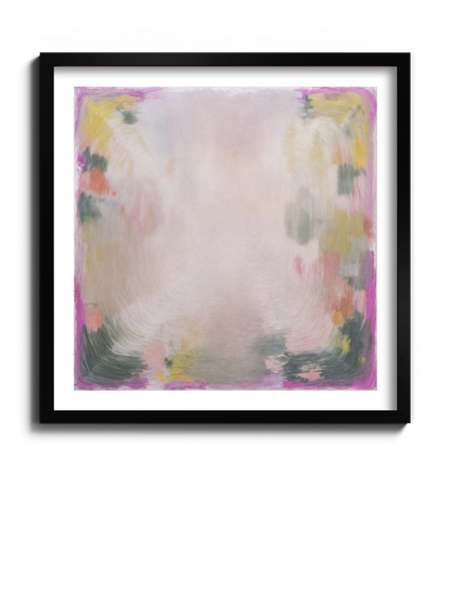 Абстрактна Картина Рожевий та Зелений Мінімалізм