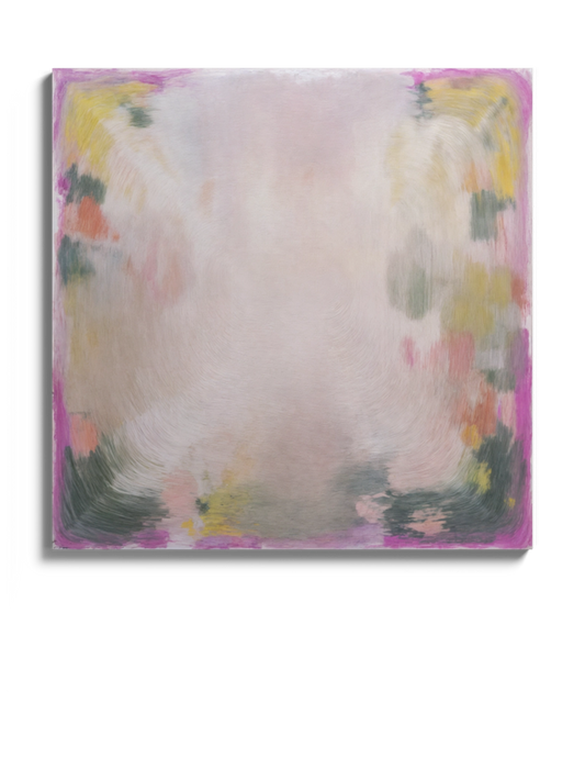 Абстрактна Картина Рожевий та Зелений Мінімалізм