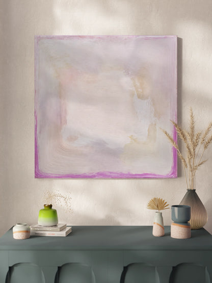 Абстрактна Картина Рожевий та Кремовий Градієнт Мінімалізм