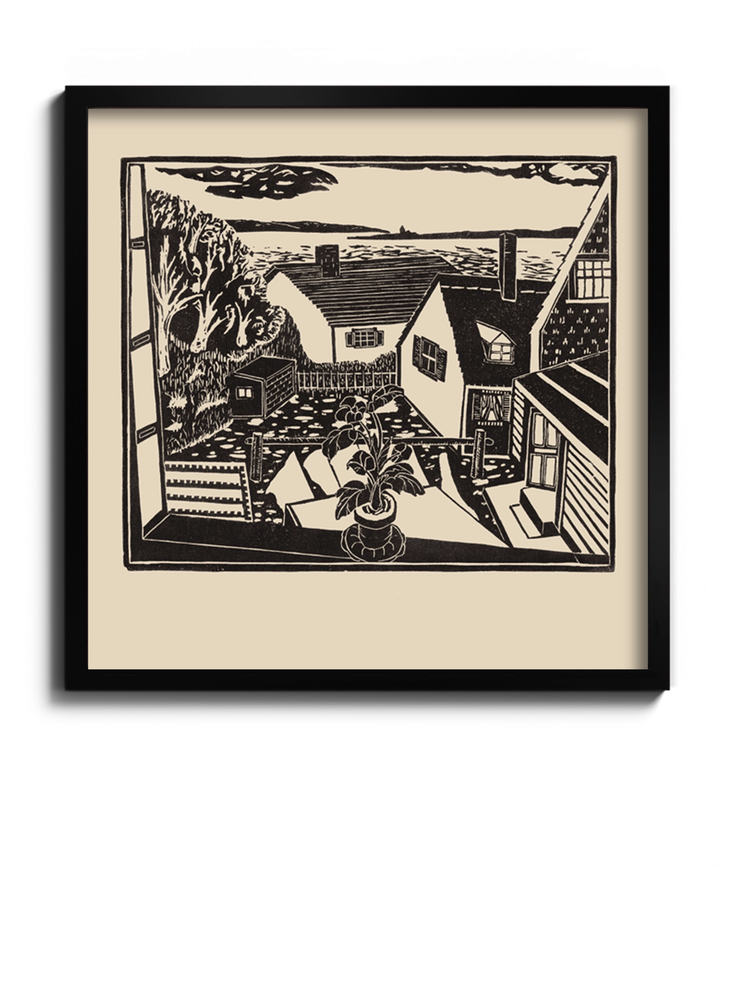 Картина "Подвір'я" Бежевий Колір