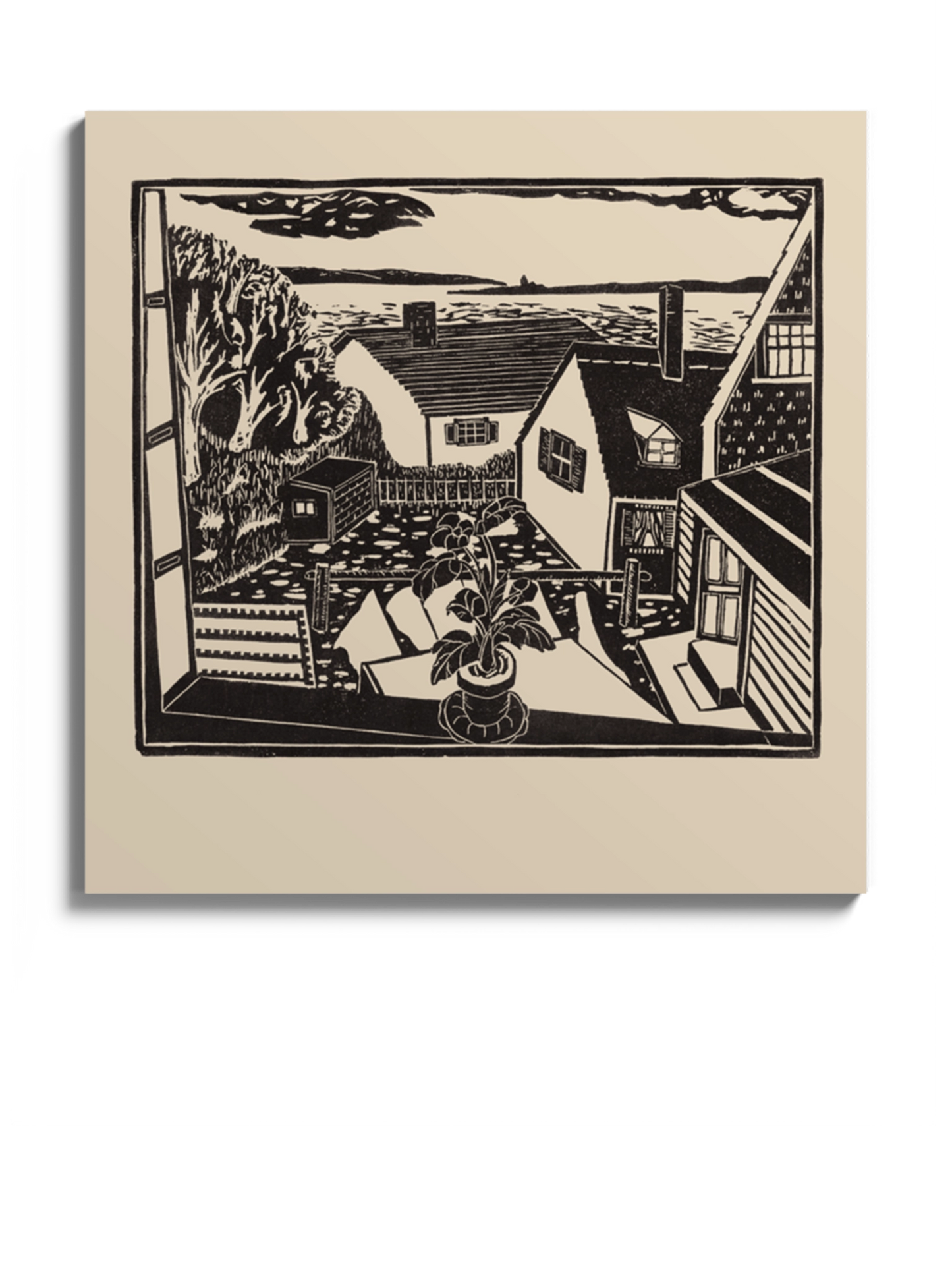 Картина "Подвір'я" Бежевий Колір