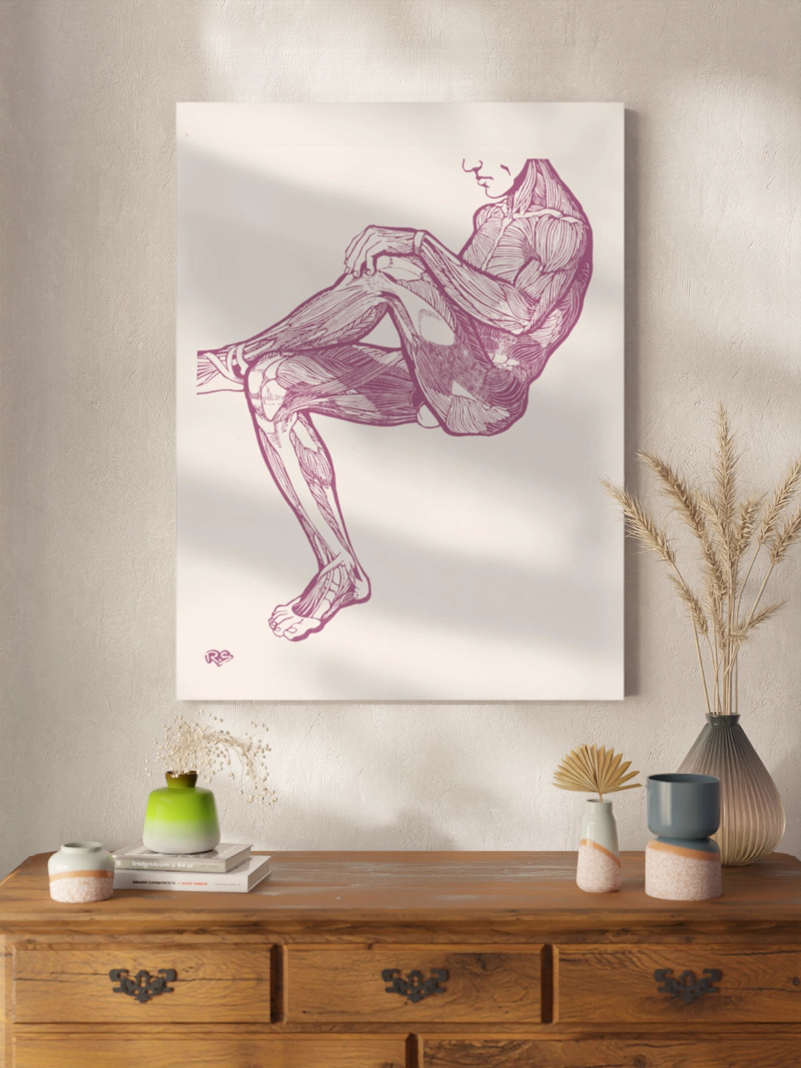 Картина Анатомія Чоловіка В Сидячому Положені Гравюра